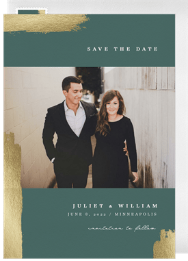 'Foil Brush Strokes' Wedding Save the Date