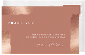 'Foil Brush Strokes' Wedding Thank You Note