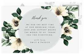 'Lovely Anemones' Wedding Thank You Note