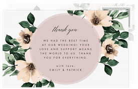 'Lovely Anemones' Wedding Thank You Note