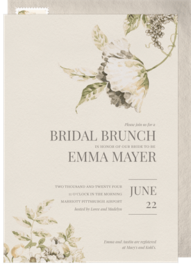 'Vintage Floral Romance' Bridal Shower Invitation