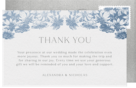'Gilded Vintage Floral' Wedding Thank You Note