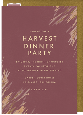 'Grassy Foliage' Fall Party Invitation