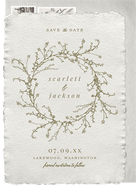 'Intricate Budding Wreath' Wedding Save the Date