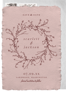 'Intricate Budding Wreath' Wedding Save the Date