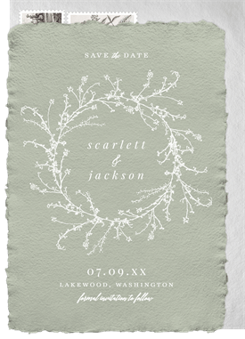 'Intricate Budding Wreath' Wedding Save the Date