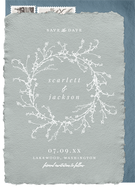 'Intricate Budding Wreath' Wedding Save the Date