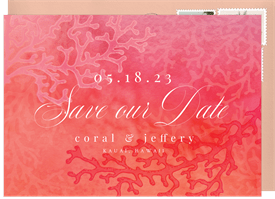 'Quintessential Coral' Wedding Save the Date
