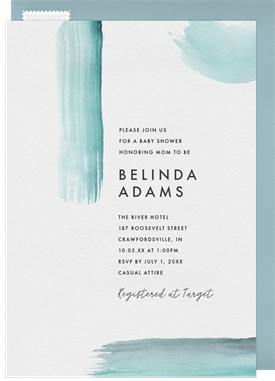 'Paint Stroke Accents' Baby Shower Invitation