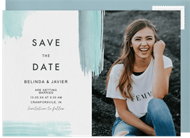 'Paint Stroke Accents' Wedding Save the Date