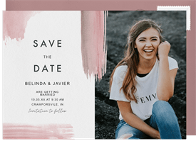 'Paint Stroke Accents' Wedding Save the Date