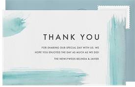 'Paint Stroke Accents' Wedding Thank You Note
