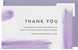 'Paint Stroke Accents' Wedding Thank You Note