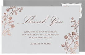 'Rose Gold Clover' Wedding Thank You Note