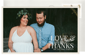 'Vintage Floral Romance' Wedding Thank You Note