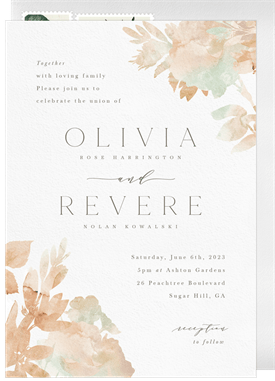 'Watercolor Spring Florals' Wedding Invitation