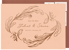 'Etched Leaves' Wedding Save the Date