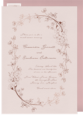 'Romantic Floral Frame' Bridal Shower Invitation