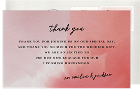 'Simple Wash' Wedding Thank You Note