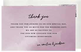 'Simple Wash' Wedding Thank You Note