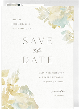 'Watercolor Spring Florals' Wedding Save the Date