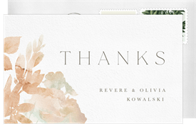 'Watercolor Spring Florals' Wedding Thank You Note