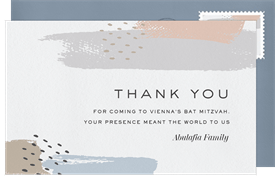 'Trendy Paint Strokes' Wedding Thank You Note