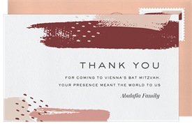 'Trendy Paint Strokes' Wedding Thank You Note