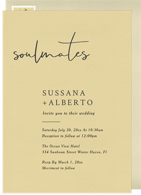 'Soulmates' Wedding Invitation