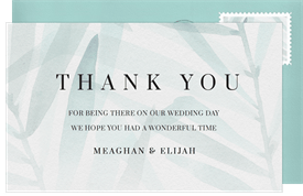 'Shadowed Palms' Wedding Thank You Note