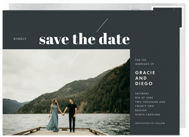 'Minimal Diagonal' Wedding Save the Date