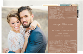 'Freeform Lines' Wedding Thank You Note