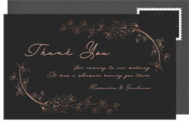 'Romantic Floral Frame' Wedding Thank You Note