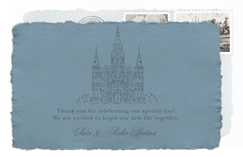 'Saint Louis Cathedral' Wedding Thank You Note