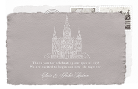 'Saint Louis Cathedral' Wedding Thank You Note