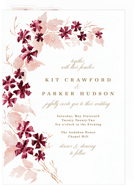 'Cherry Blossom Wreath' Wedding Invitation