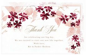 'Cherry Blossom Wreath' Wedding Thank You Note