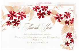 'Cherry Blossom Wreath' Wedding Thank You Note