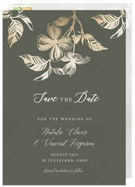 'Golden Flowers' Wedding Save the Date
