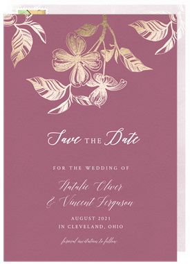 'Golden Flowers' Wedding Save the Date