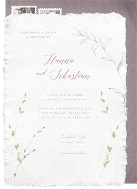 'Delicate Botanicals' Wedding Invitation