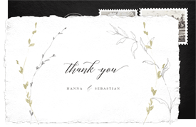 'Delicate Botanicals' Wedding Thank You Note