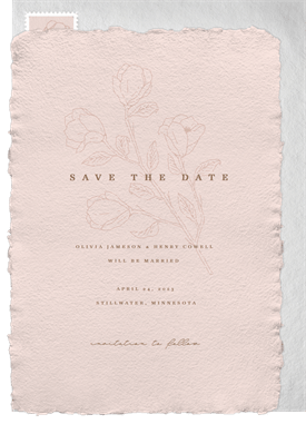 'Sketched Floral' Wedding Save the Date
