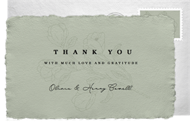 'Sketched Floral' Wedding Thank You Note