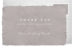 'Sketched Floral' Wedding Thank You Note