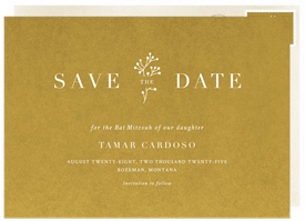 'Delicate Sprig' Bat Mitzvah Save the Date