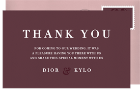 'Lively Ampersand' Wedding Thank You Note