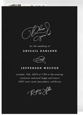 'Elegant Type' Wedding Invitation