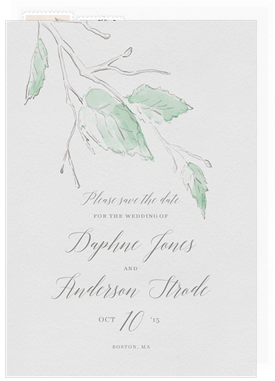 'Romantic Leaves' Wedding Save the Date