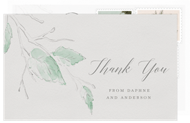 'Romantic Leaves' Wedding Thank You Note